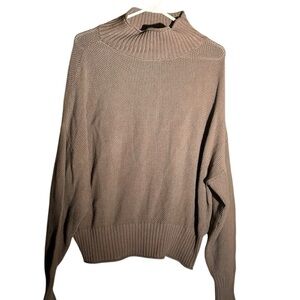 Allfenix Oversized Brown Cotton Long Sleeve Sweater Size Small 📦